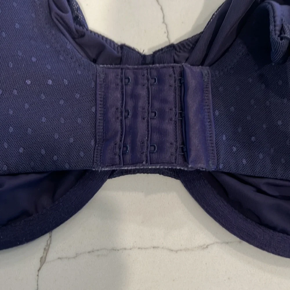 Wacoal Womens 34 DDD Navy Blue 855303 Back Appeal Bra Smoothing - Picture 4 of 5